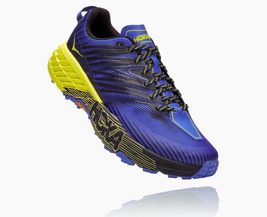 Tenis Trail Hoka One One Masculino Azuis/Verdes - Speedgoat 4 - 870-SMWJHR